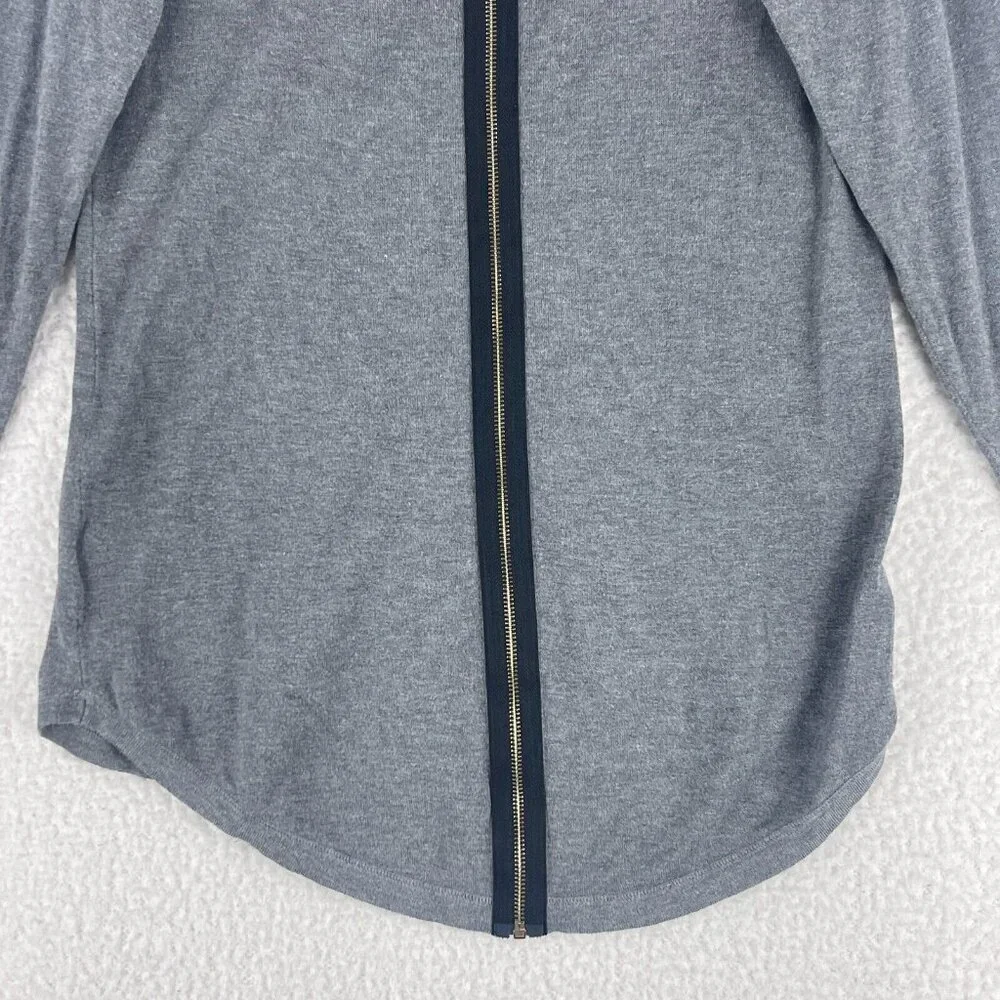 Soft Surroundings Gray Back Zip Up Tunic Shirt‎ Womens Long Sleeve Size Medium